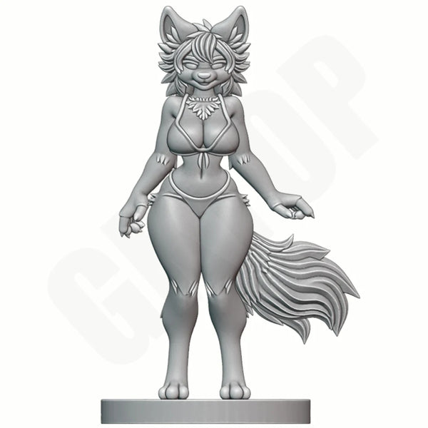 1/24 Anthropomorphic Fox, Resin Model Figure Kit, Fantasy Theme, Unassembled and Unpainted