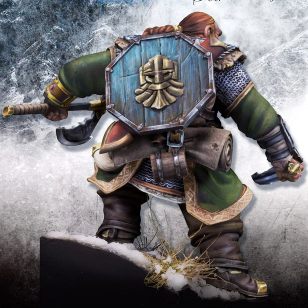1/24 Dwarf Warrior with Two-Handed Axe, Resin Model Figure Kit, Fantasy Theme, Unassembled and Unpainted