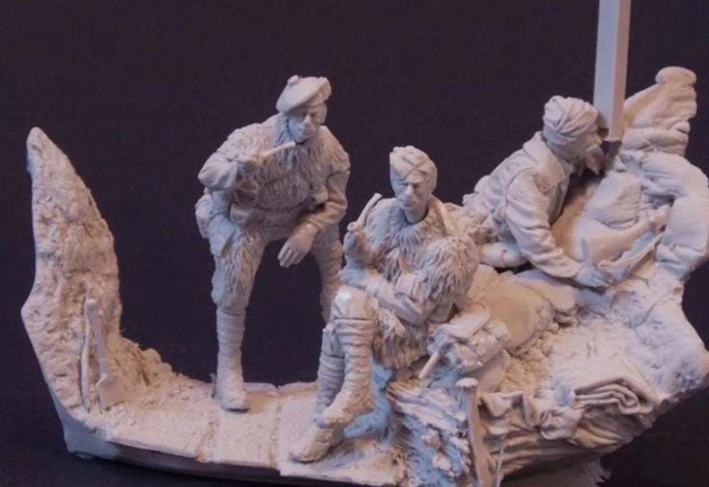 1/32 WWII Soldiers in Combat Tactical Scene, 6 Figures, Resin Model Diorama Kit, Unassembled and Unpainted