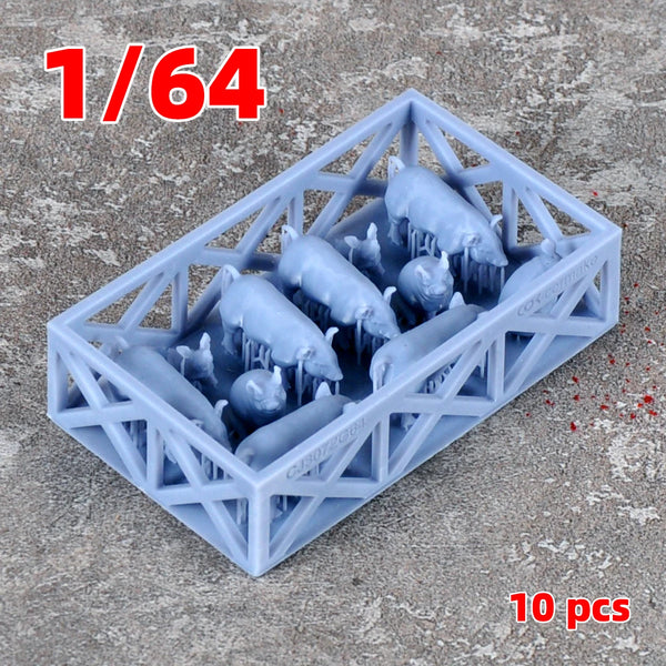 1/35 Pig Figurines, 5 Figures, Resin Model Creature Kit, Wildlife Theme, Unassembled and Unpainted
