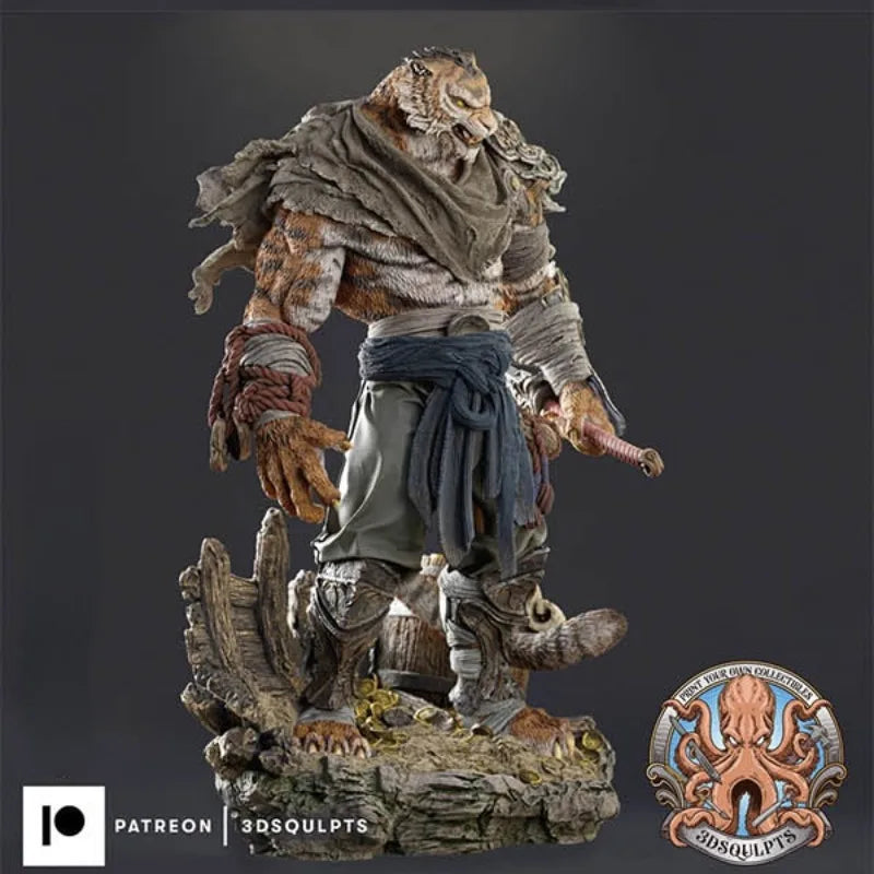 1/24 Tiger Warrior, Resin Model Figure Kit, Fantasy Theme, Unassembled and Unpainted