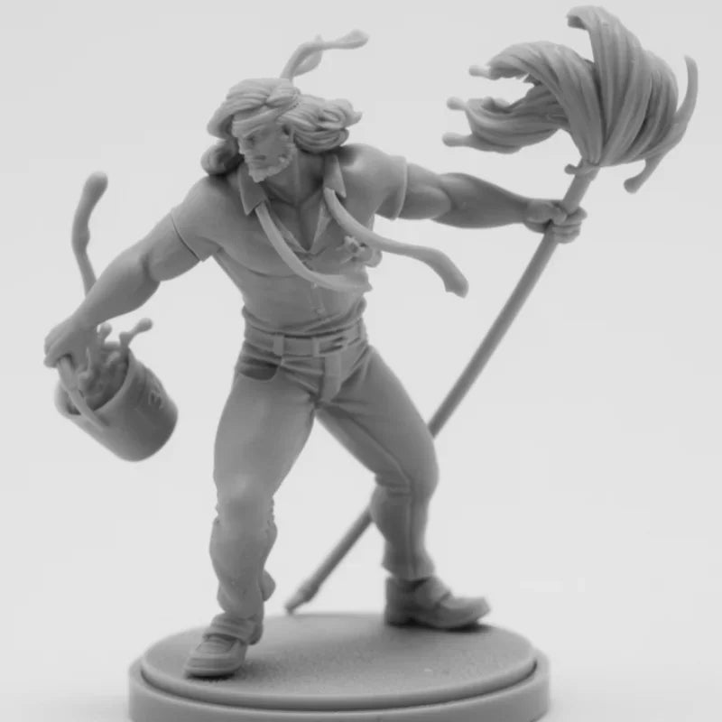 30mm Bearded Tavern Worker, Resin Model Figure Kit, Fantasy Theme, Unassembled and Unpainted