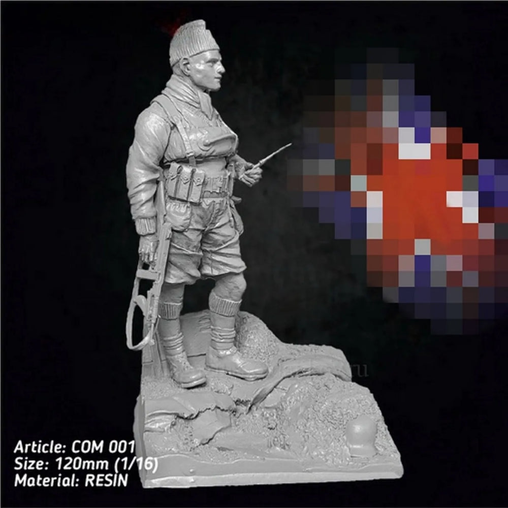 1/16 WWII Infantryman Reading Map, Resin Model Figure Kit, Unassembled and Unpainted