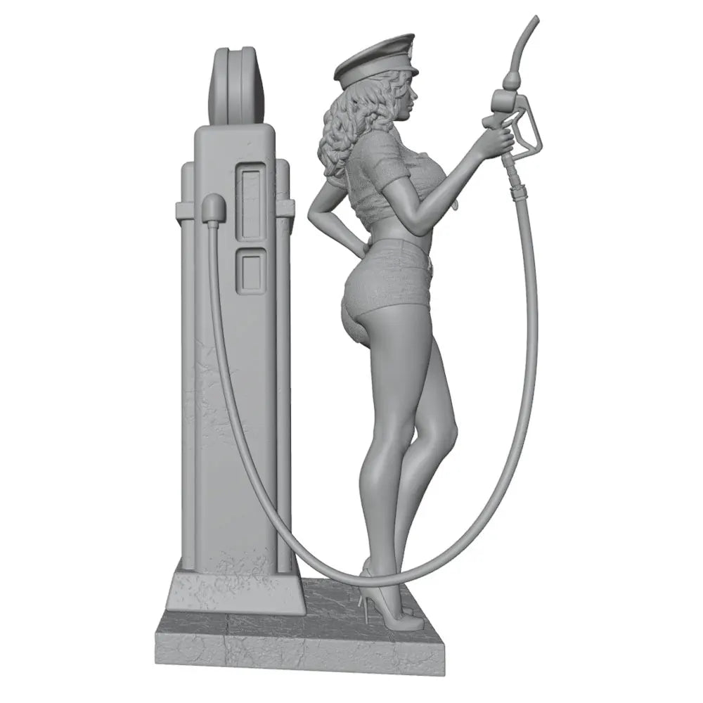 1/24 Pinup Gas Station Girl, 5 Figures, Resin Model Figure Kit, Unassembled and Unpainted