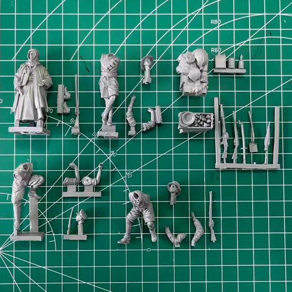 1/35 WWI Australian Soldiers, 4 Figures, Resin Model Figure Kit, Unassembled and Unpainted