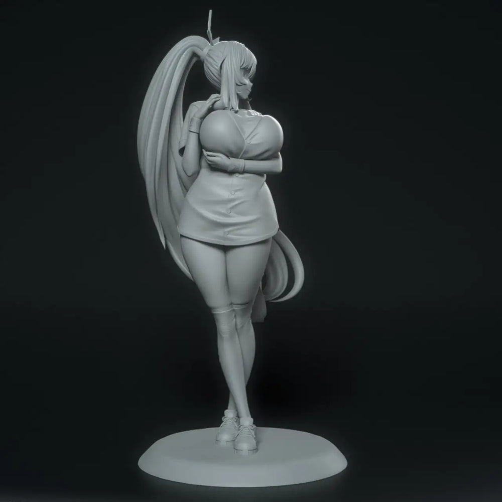 1/24 Long-Haired Elf Maiden in Short Dress, Resin Model Figure Kit, Anime Theme, Unassembled and Unpainted