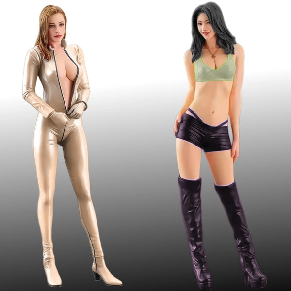 1/12 Racing Girls, 2 Figures, Resin Model Figure Kit, Unassembled and Unpainted