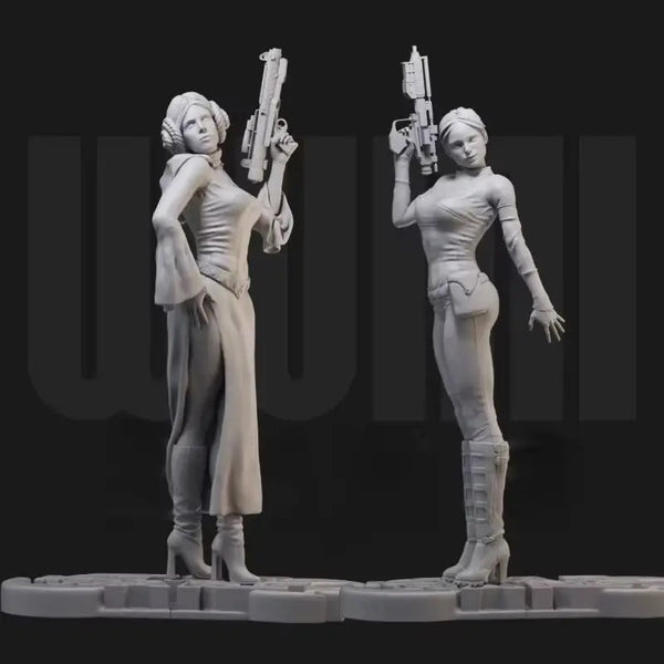 1/24 Female Commando with Pulse Rifle, Resin Model Figure Kit, Sci-Fi Theme, Unassembled and Unpainted