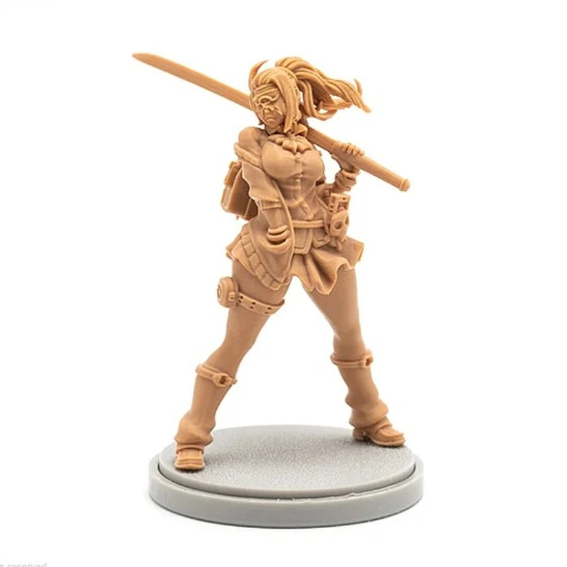 30mm Modern Anime Female Tactical Warrior, Resin Model Figure Kit, Unassembled and Unpainted