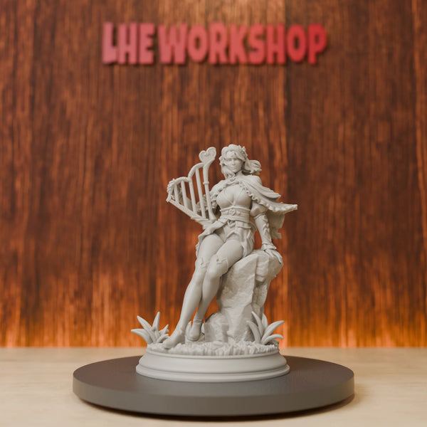 75mm Bard of Hearts, Resin Model Figure Kit, Fantasy Theme, Unassembled and Unpainted
