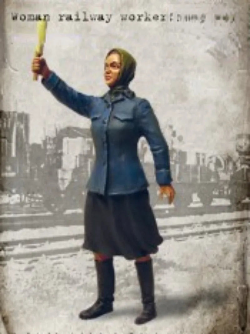 1/35 Cold War Soviet Railway Worker Woman, Resin Model Figure Kit, Unassembled and Unpainted