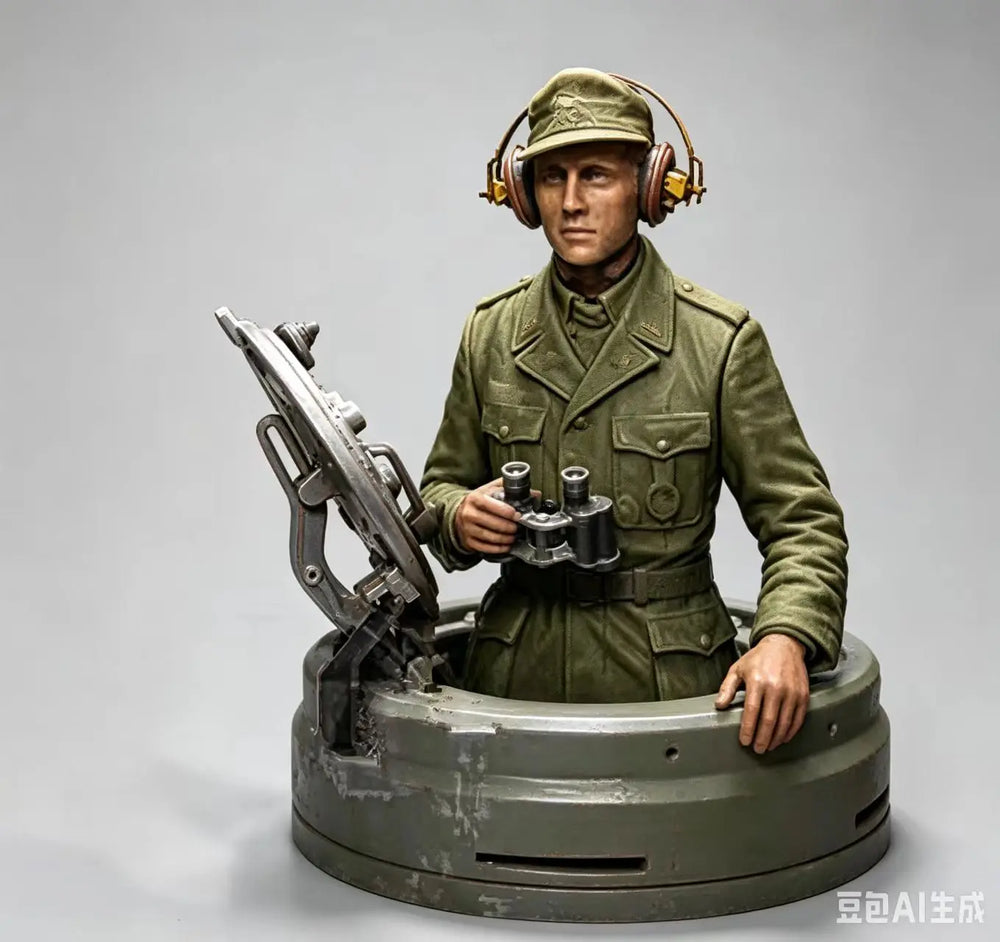 1/35 WWII German Wehrmacht Soldier, Resin Model Bust Kit, Unassembled and Unpainted