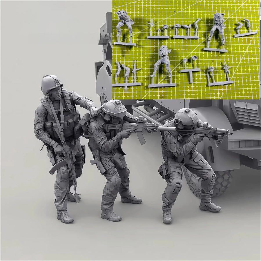 1/35 Resin Model Assembly Kit, GK, Model of a Modern Special Forces Team Consisting of Three Soldiers, Unpainted
