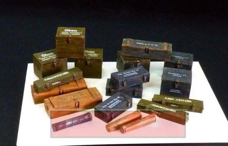 1/35 WWII German Ammunition Storage, Resin Model Accessory Kit, Unpainted
