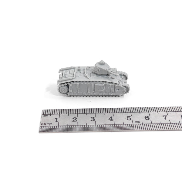 1/144 WWII French Char B1 Bis Heavy Tank, Resin Model Vehicle Kit, Unassembled and Unpainted