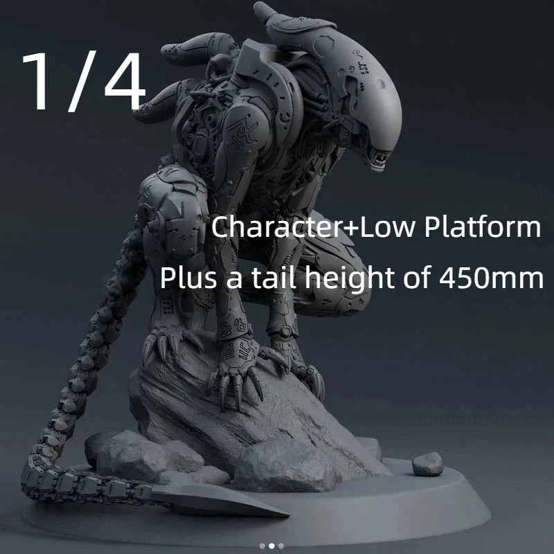1/6 Alien Creature with Dual Heads, Resin Model Figure Kit, Sci-Fi Theme, Unassembled and Unpainted