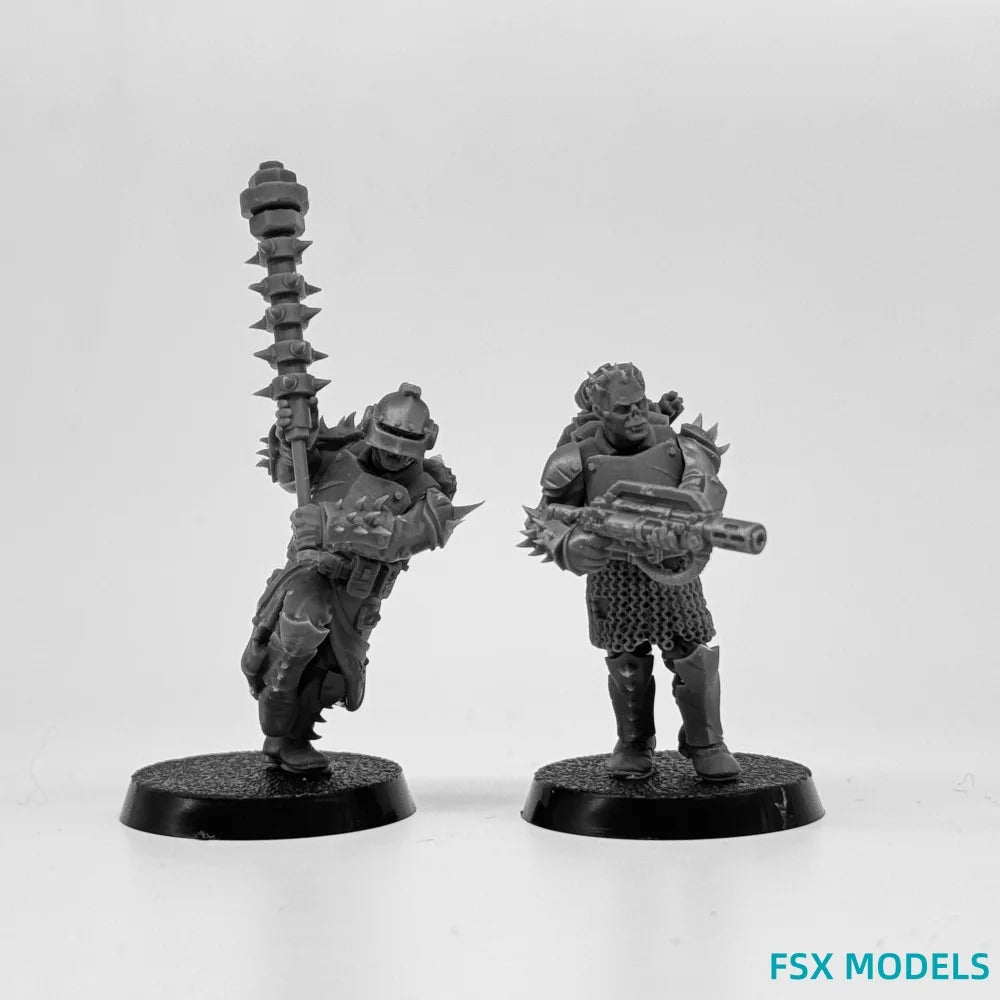 Grimdark Sci-Fi Military Infantry, 20 Figures, Resin Model Figure Kit, Sci-Fi Theme, Unassembled and Unpainted
