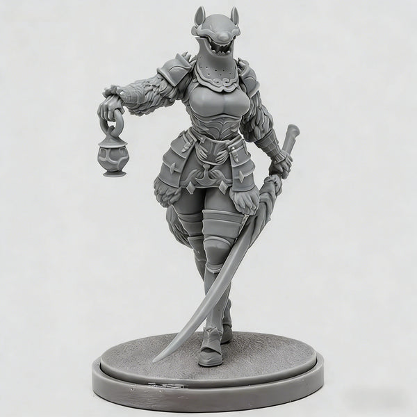 38mm Armored Assassin Warrior, Resin Model Figure Kit, Fantasy Theme, Unassembled and Unpainted