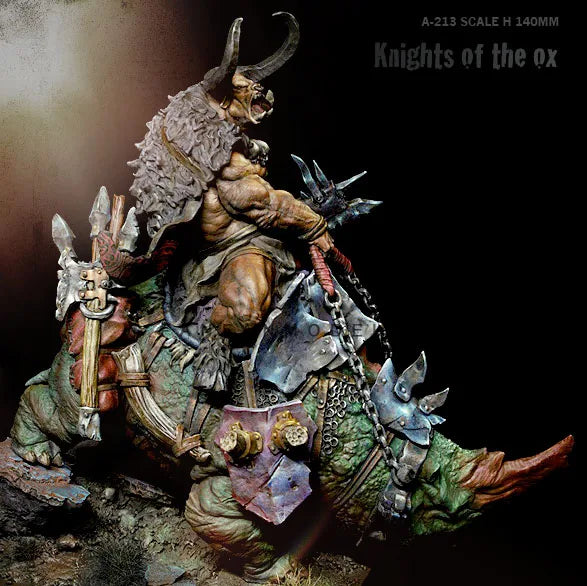 75mm Bull-Headed Fantasy Knight, Resin Model Figure Kit, Fantasy Theme, Unassembled and Unpainted