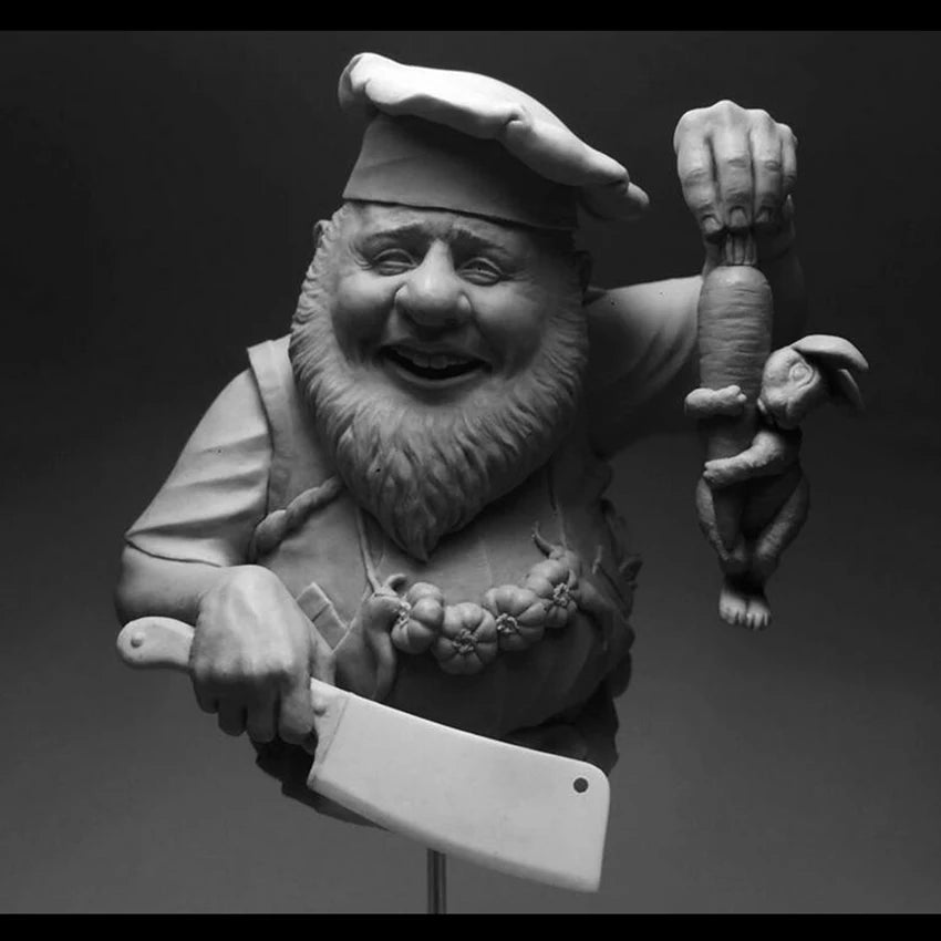 1/10 Gnome Chef, Resin Model Bust Kit, Fantasy Theme, Unassembled and Unpainted