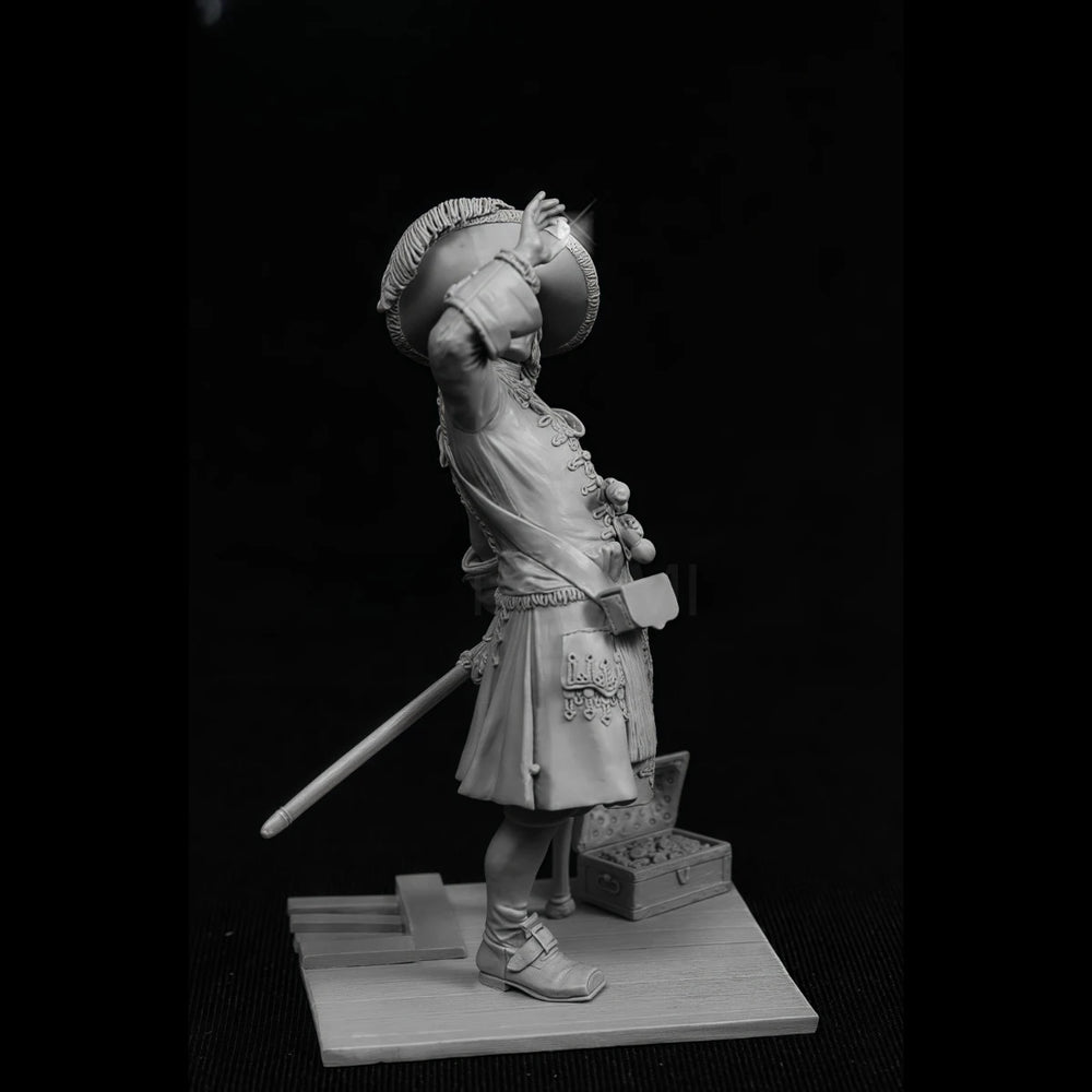 75mm 17th-Century European Gentleman, Resin Model Figure Kit, Historical Theme, Unassembled and Unpainted