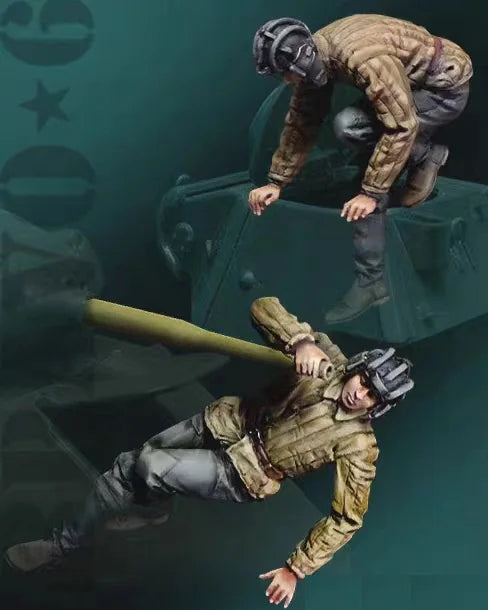 Modern Tactical Soldiers, 2 Figures, Resin Model Figure Kit, Unassembled and Unpainted