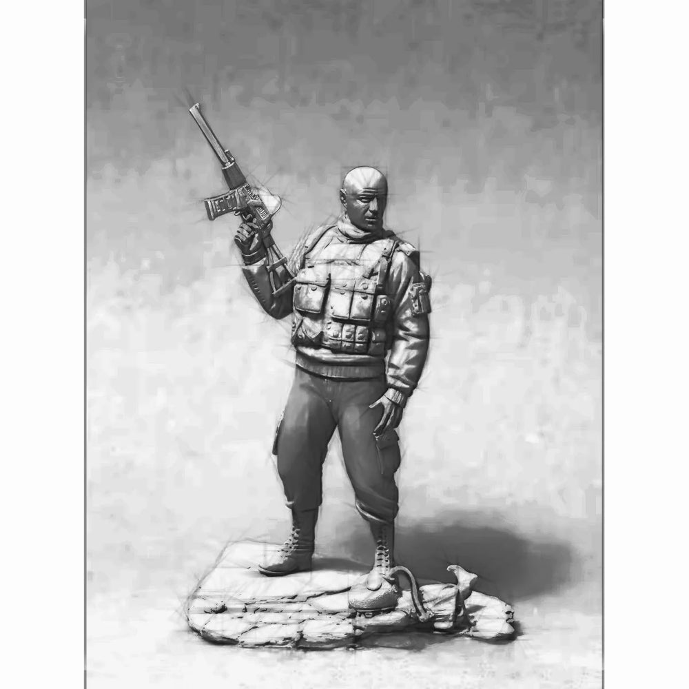 54mm Modern Tactical Operator, Resin Model Figure Kit, Unassembled and Unpainted