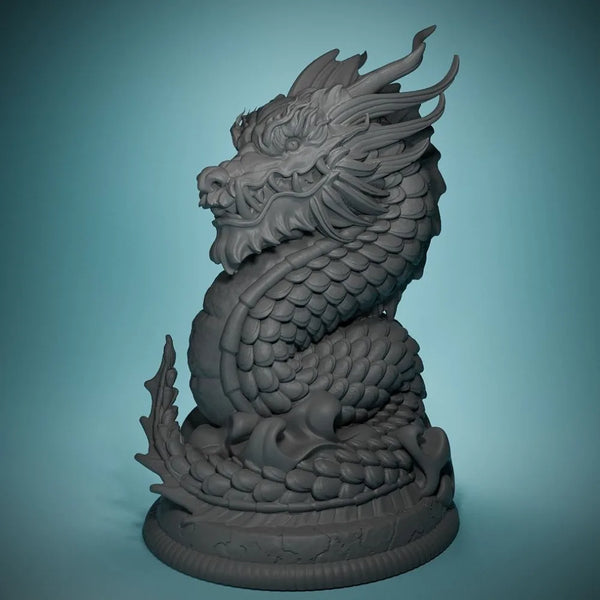 80mm Chinese Dragon, Resin Model Bust Kit, Fantasy Theme, Unassembled and Unpainted