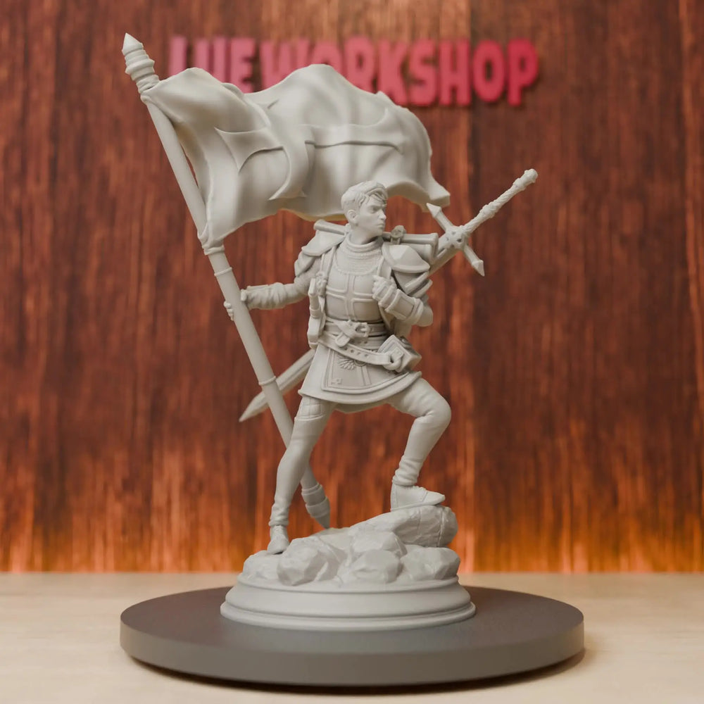 28mm Medieval Knight's Squire, Resin Model Figure Kit, Unassembled and Unpainted