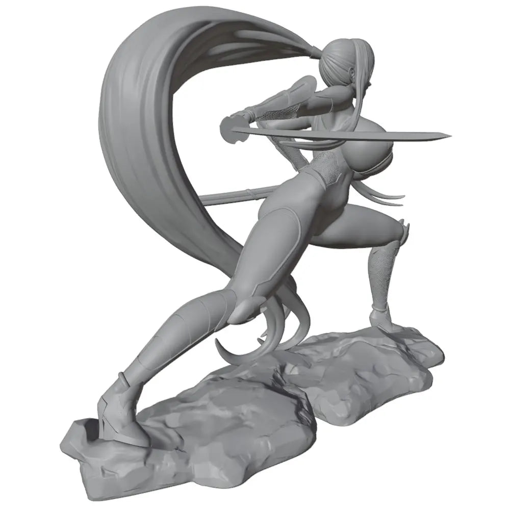 Anime Female Warrior, Resin Model Figure Kit, Anime Theme, Unassembled and Unpainted