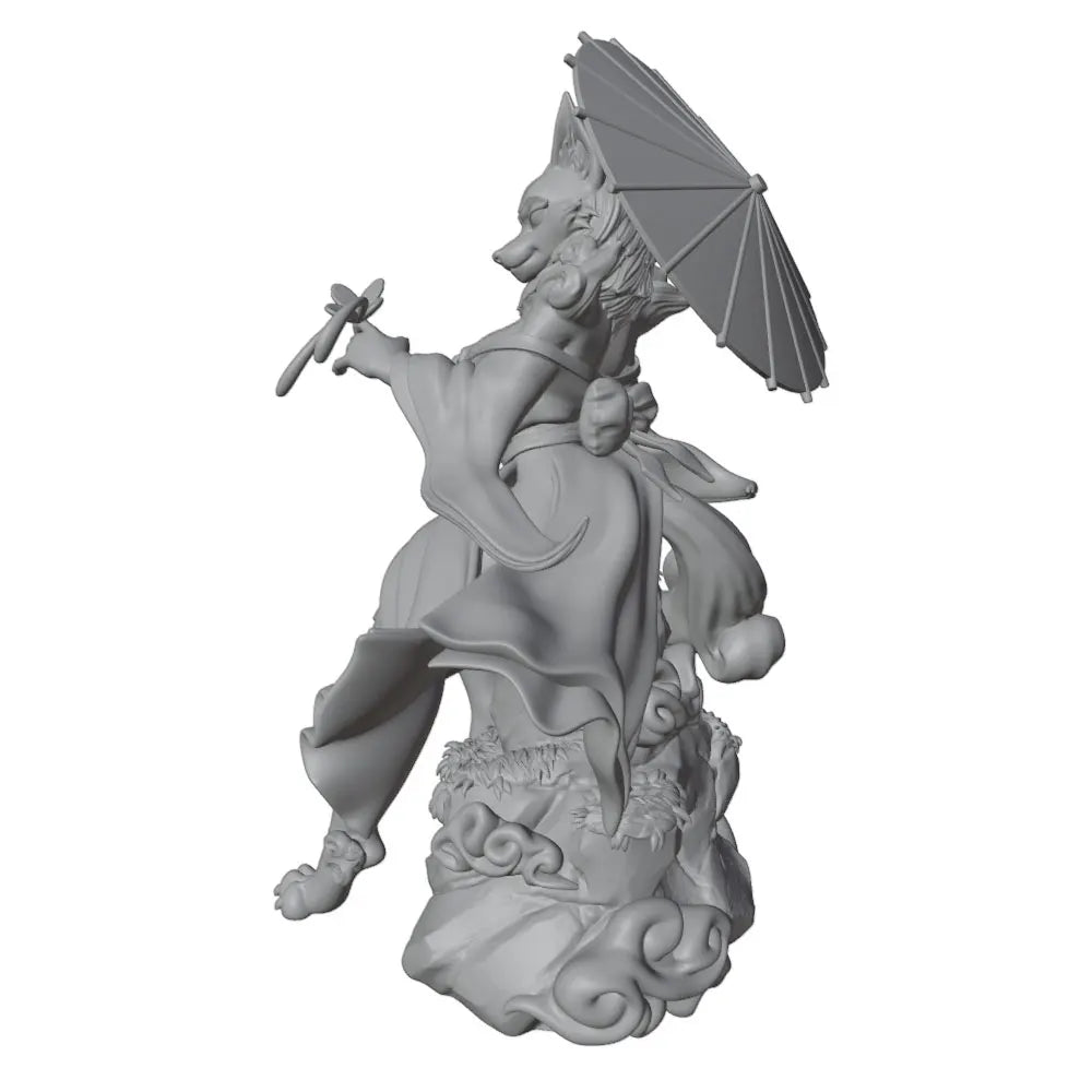 1/24 Female Character with Parasol, Resin Model Figure Kit, Anime Theme, Unassembled and Unpainted