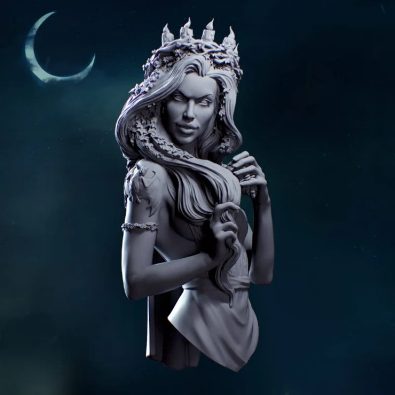 1/10 Night Queen Nocnica, Resin Model Bust Kit, Fantasy Theme, Unassembled and Unpainted