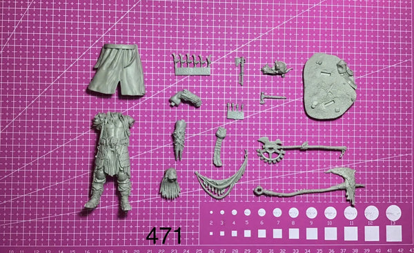 1/24 Barbarian Warrior Donovan, Resin Model Figure Kit, Fantasy Theme, Unassembled and Unpainted