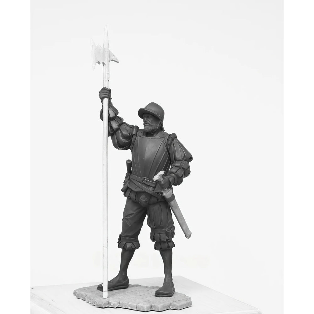 1/24 Medieval European Soldiers with Polearms, 4 Figures, Resin Model Figure Kit, Unassembled and Unpainted