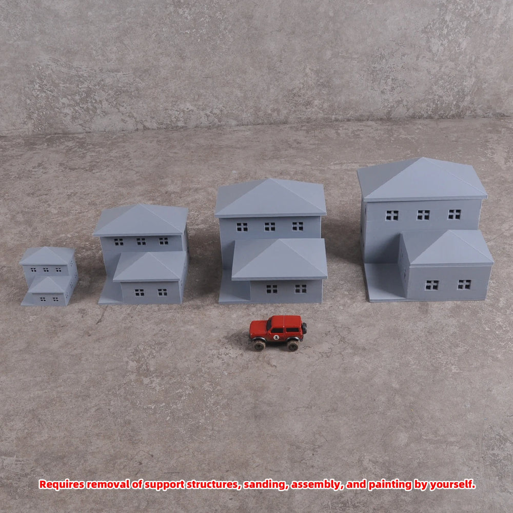1/64 European Residential Cottage, Resin Model Terrain Kit, Historical Theme, Unpainted