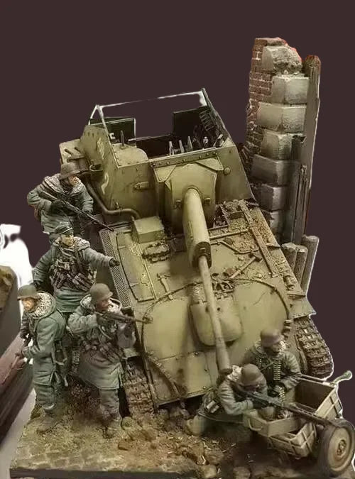 1/35 WWII German Military, 6 Figures, Resin Model Diorama Kit, Unassembled and Unpainted
