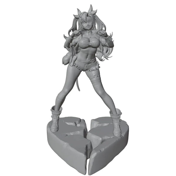 1/24 Spike-Horned Anime Demon Warrior, Resin Model Figure Kit, Anime Theme, Unassembled and Unpainted