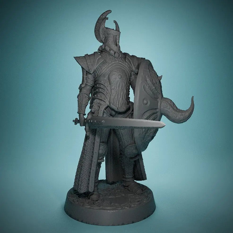 70mm Medieval Fantasy Knight Warrior, Resin Model Figure Kit, Unassembled and Unpainted