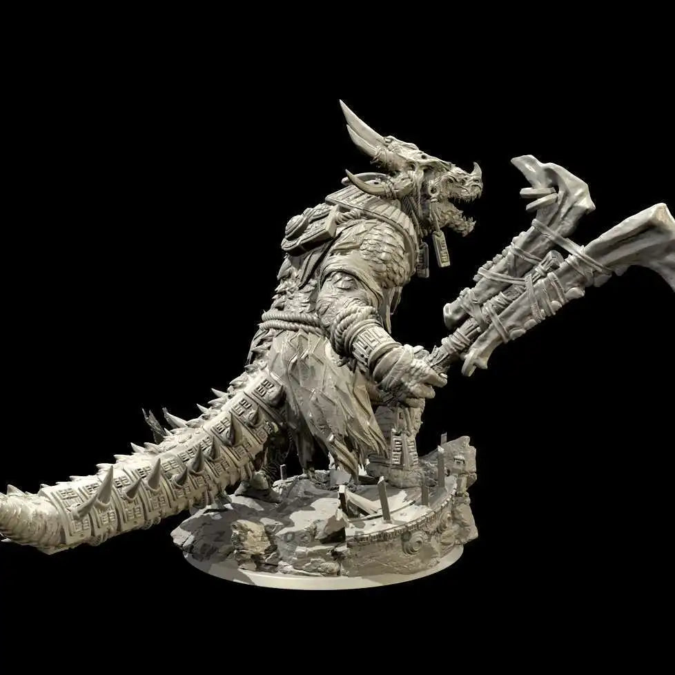 50mm Medieval Lizard Warrior, Resin Model Figure Kit, Unassembled and Unpainted