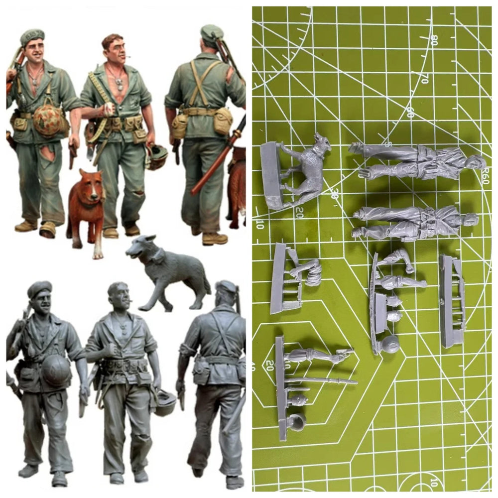 1/35 WWII Wehrmacht Infantry, 8 Figures, Resin Model Figure Kit, Unassembled and Unpainted