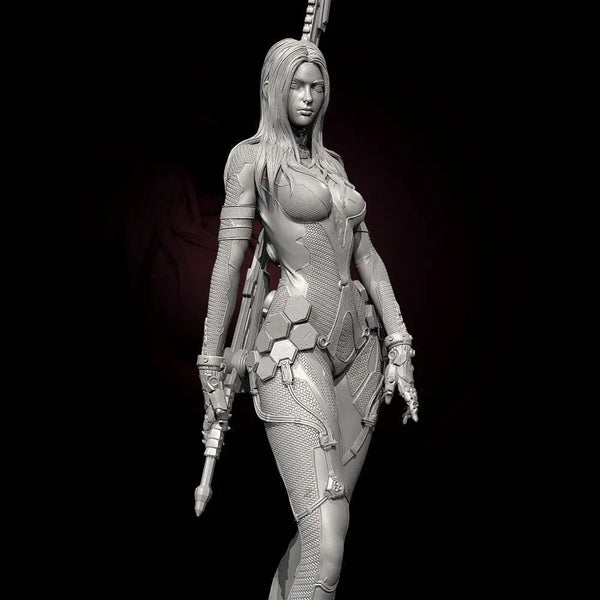50mm Medieval Fantasy Female Swordsman, Resin Model Figure Kit, Unassembled and Unpainted