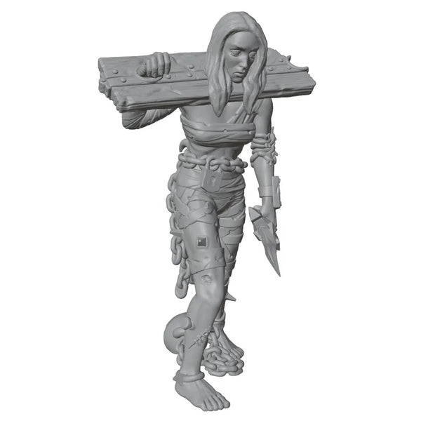 75mm Dark Fantasy Scarred Warrior, Resin Model Figure Kit, Fantasy Theme, Unassembled and Unpainted