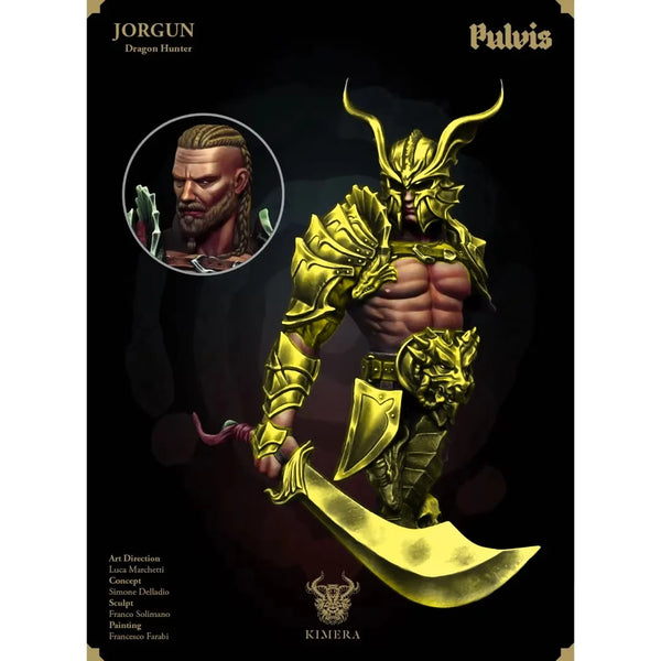 1/9 Dark Fantasy Horned Warrior, Resin Model Figure Kit, Fantasy Theme, Unassembled and Unpainted