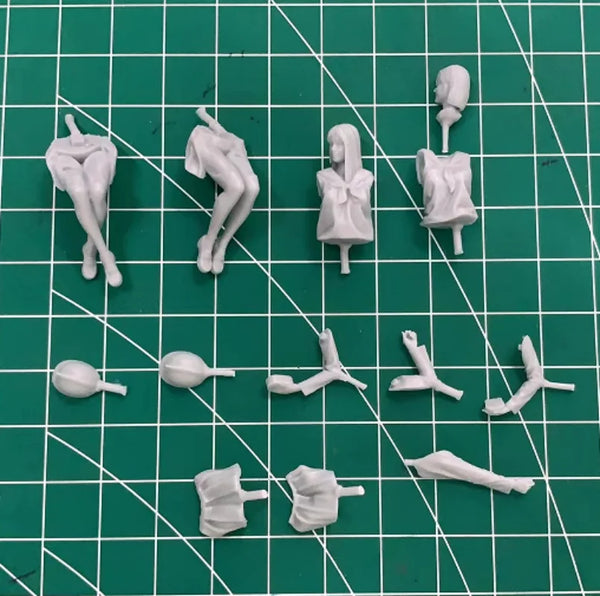 1/35 Modern Civilian Eating Scene, 2 Figures, Resin Model Diorama Kit, Unassembled and Unpainted