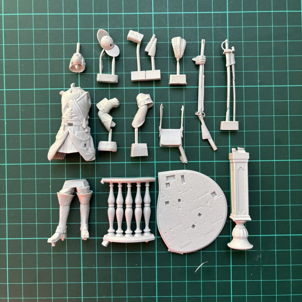 75mm Napoleonic Russian Guards Grenadier Officer, Resin Model Figure Kit, Unassembled and Unpainted
