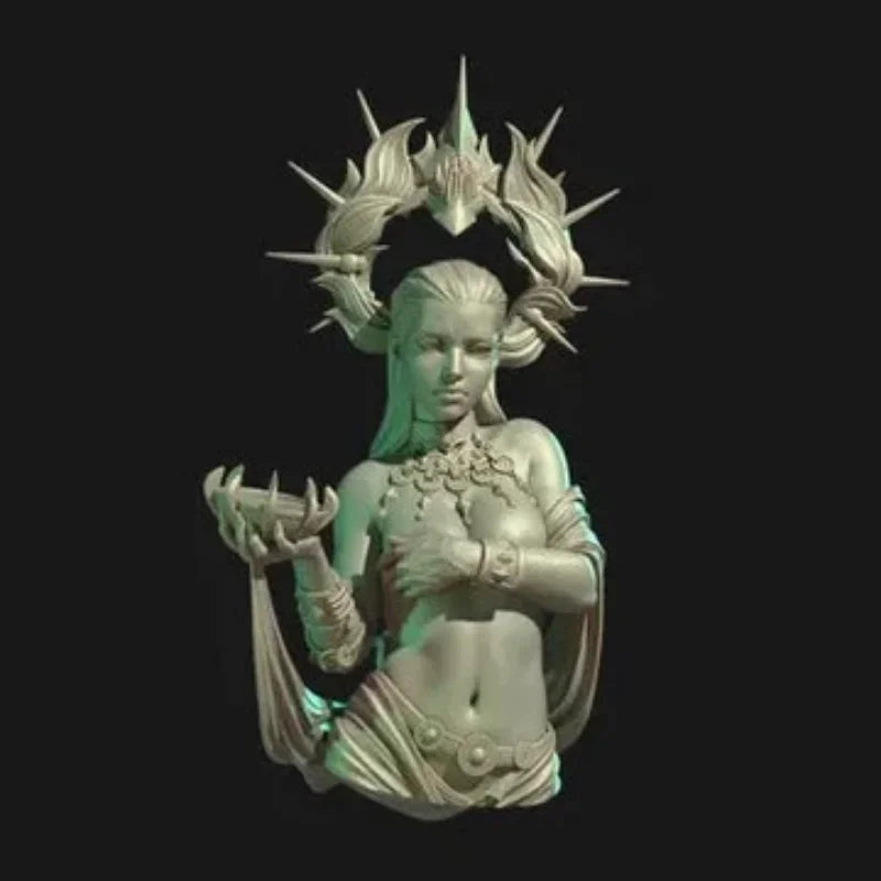 1/9 Priestess, Resin Model Bust Kit, Fantasy Theme, Unassembled and Unpainted