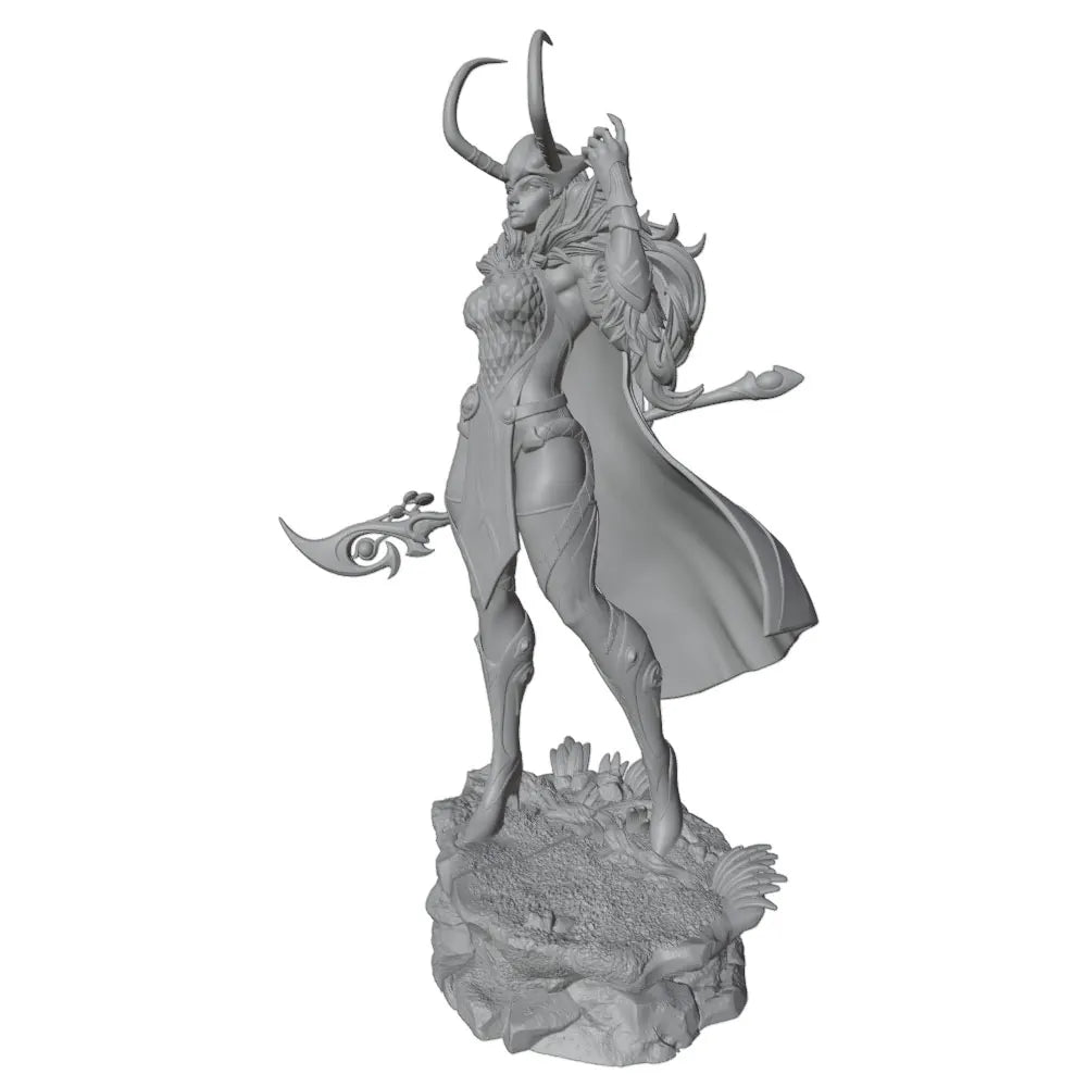 1/24 Horned Sorceress with Flowing Cape, Resin Model Figure Kit, Fantasy Theme, Unassembled and Unpainted