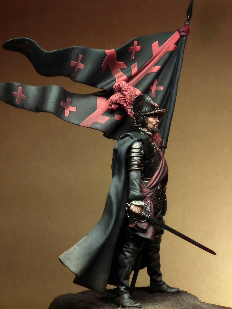1/24 Medieval 16th Century Military Officer, Resin Model Figure Kit, Unassembled and Unpainted