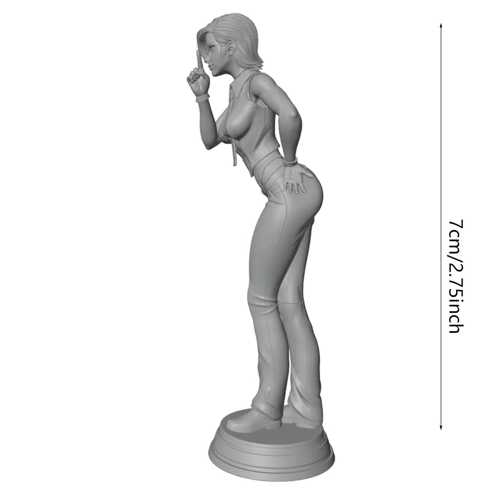 75mm Pin-Up Girl Seated, Resin Model Figure Kit, Unassembled and Unpainted