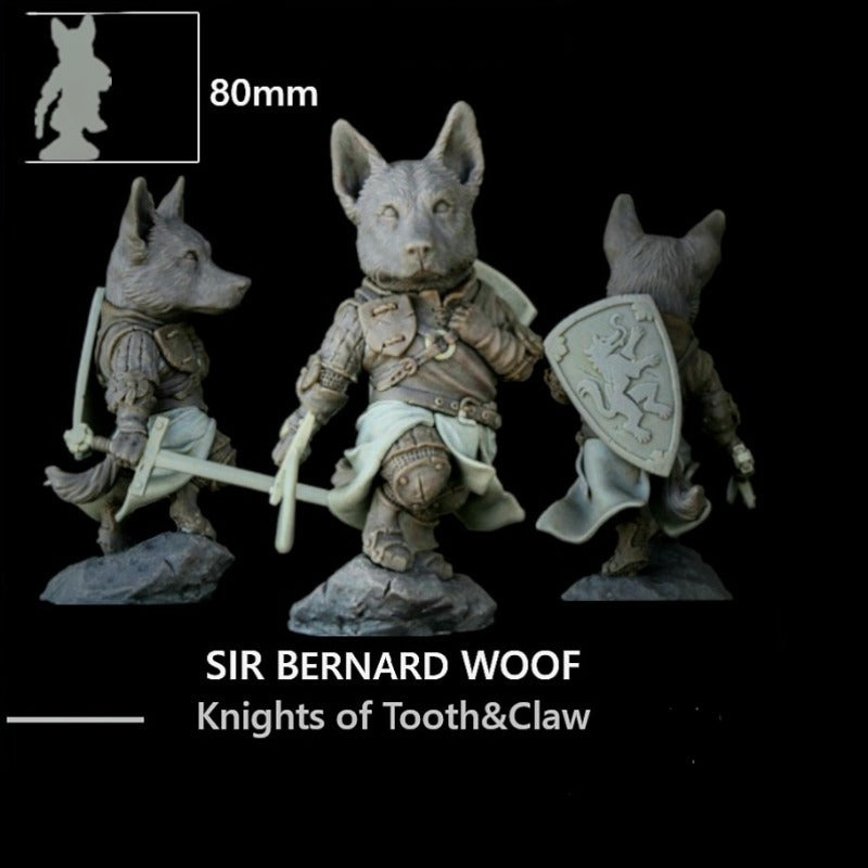 80mm Medieval Fantasy Wolf Warrior, Resin Model Figure Kit, Unassembled and Unpainted